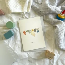 Cottontails Baby Cards|Baby clothes washing line card 'Mama to Be'