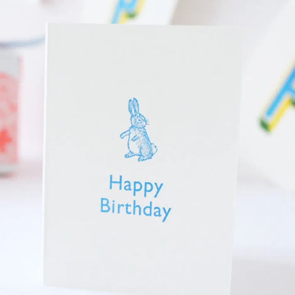 Cottontails Baby Cards|Bunny Cards & Stationery|Cottontails Happy Birthday - Blue