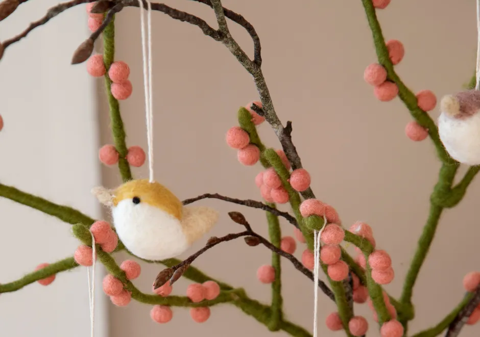 Cottontails Baby Handmade Felt|En Gry & Sif - handmade trio of birds