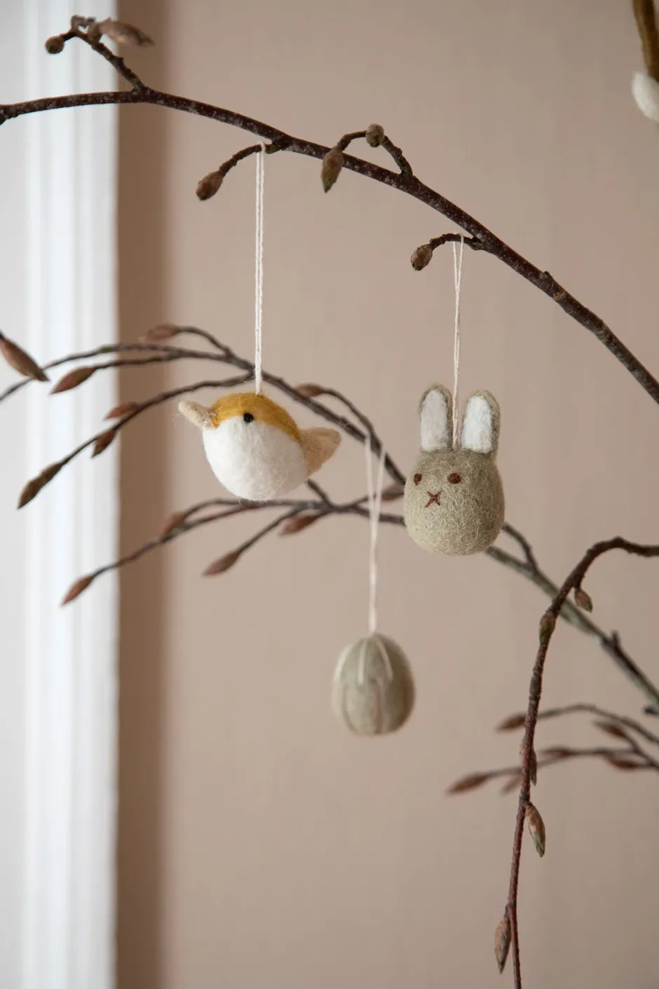 Cottontails Baby Handmade Felt|En Gry & Sif - handmade trio of birds