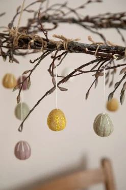 Cottontails Baby Handmade Felt|En Gry & Sif - three handmade felt embroidered eggs