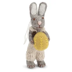 Cottontails Baby Felt Bunnies|Soft Toy Bunnies|En Gry & Sif little grey rabbit - yellow egg