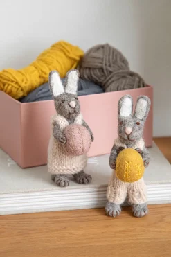 Cottontails Baby Felt Bunnies|Handmade Felt|En Gry & Sif little grey rabbit - lavender egg
