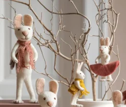 Cottontails Baby Felt Bunnies|Soft Toy Bunnies|En Gry & Sif little grey rabbit - yellow dress