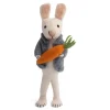 Cottontails Baby Felt Bunnies|Soft Toy Bunnies|En Gry & Sif little white hare - cardigan & carrot