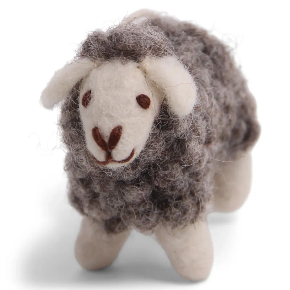 Cottontails Baby Handmade Felt|En Gry & Sif little woolly sheep - grey