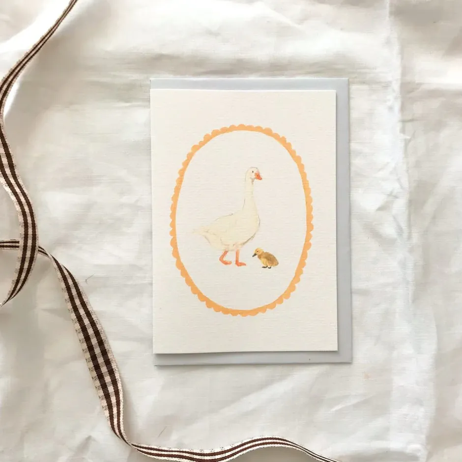 Cottontails Baby Cards|Goose & gosling card