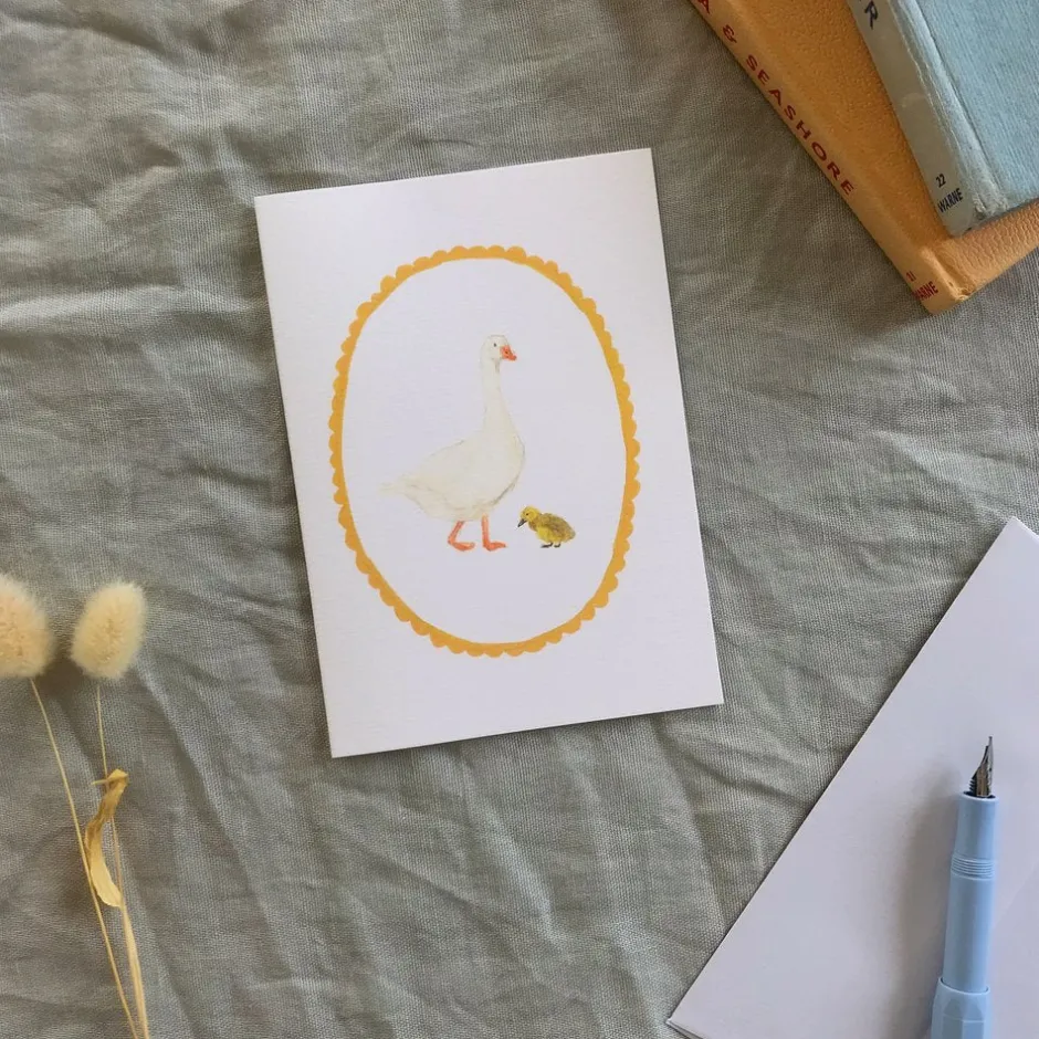 Cottontails Baby Cards|Goose & gosling card