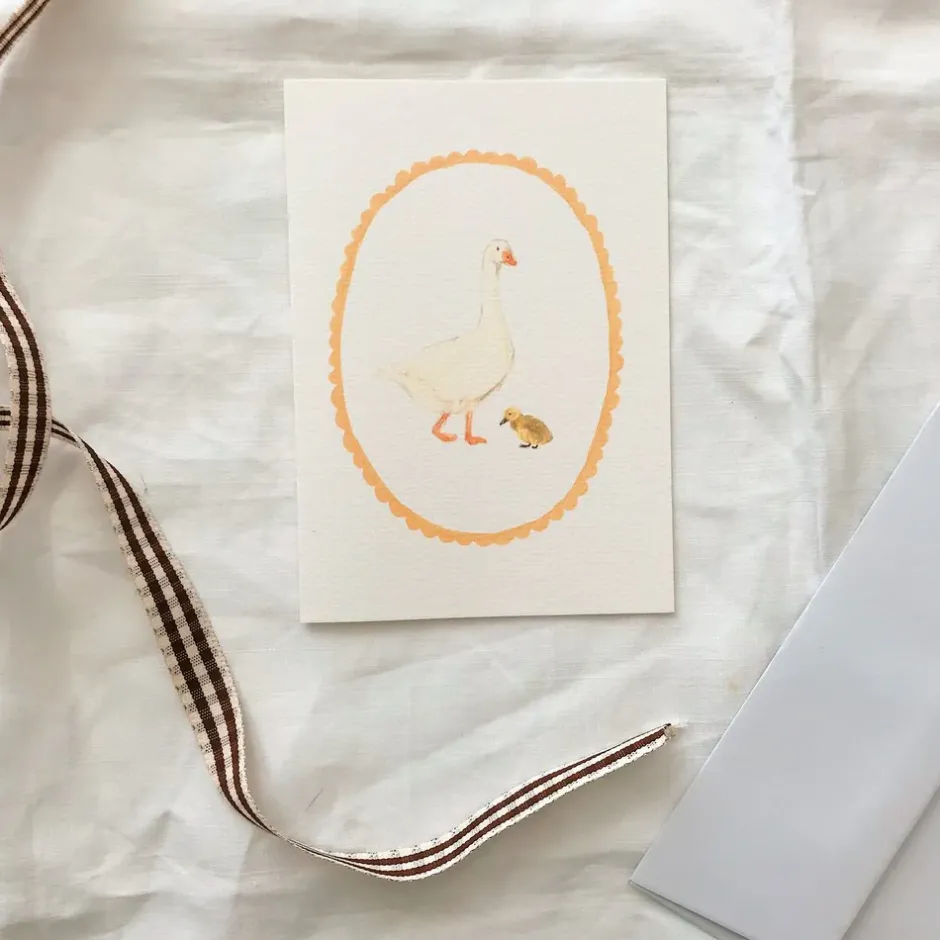 Cottontails Baby Cards|Goose & gosling card