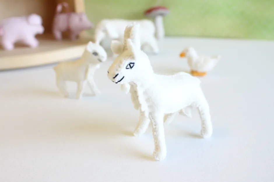 Cottontails Baby Handmade Felt|Handmade little felt goat