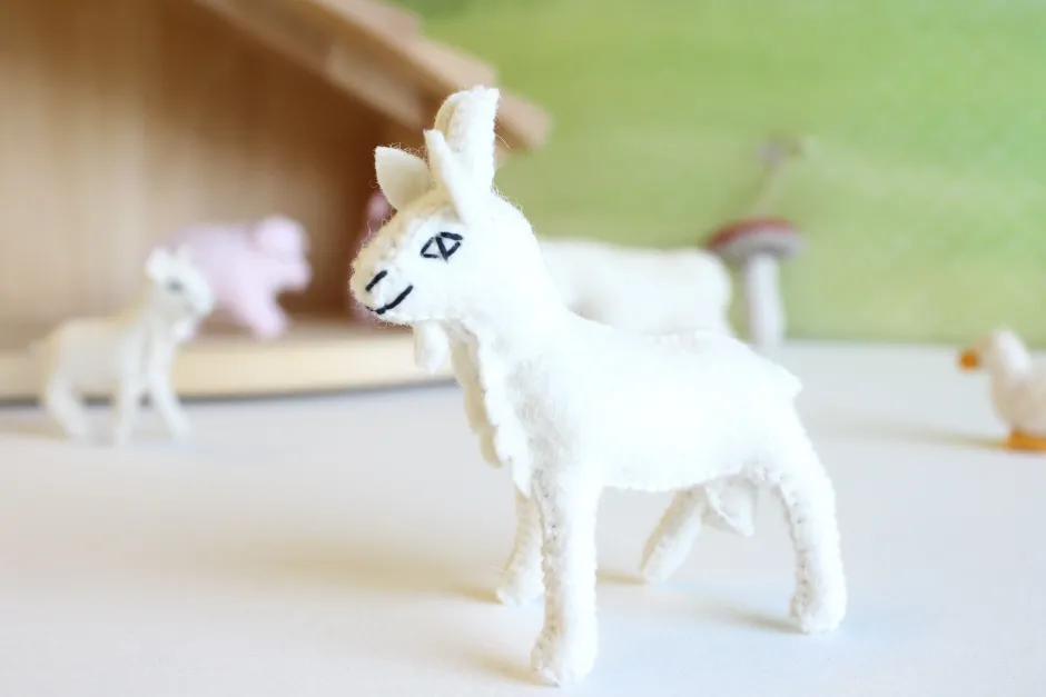 Cottontails Baby Handmade Felt|Handmade little felt goat