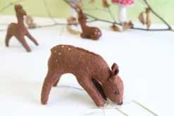 Cottontails Baby Handmade Felt|Handmade little felt grazing doe