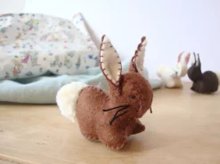 Cottontails Baby Felt Bunnies|Soft Toy Bunnies|Handmade little felt rabbit - brown