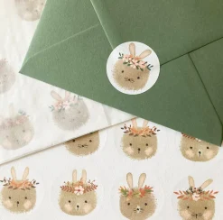 Cottontails Baby Stickers & Stationery|Craft & Stickers|Handmade Paper Stickers - Bunny Heads