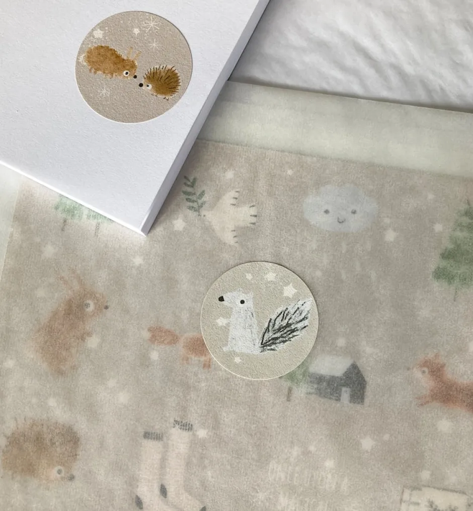 Cottontails Baby Stickers & Stationery|Craft & Stickers|Handmade Paper Stickers - Bunny Woodland