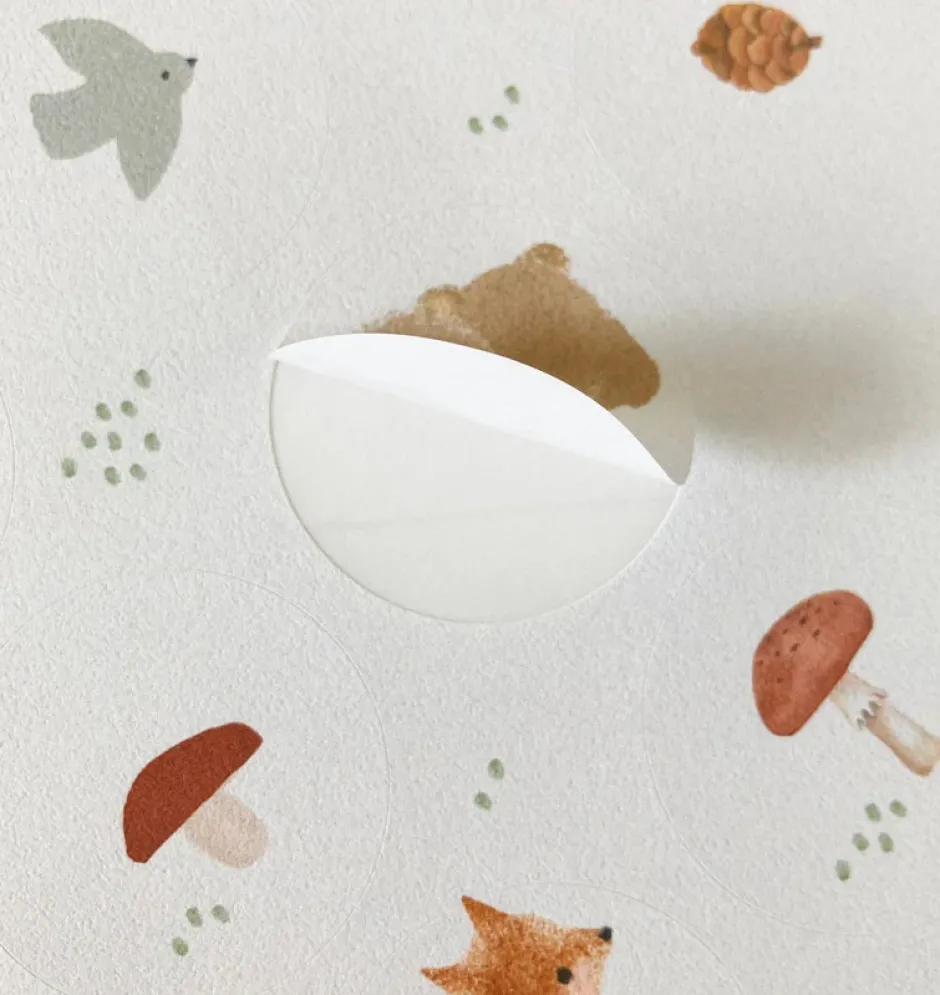 Cottontails Baby Stickers & Stationery|Craft & Stickers|Handmade Paper stickers - White Woodland