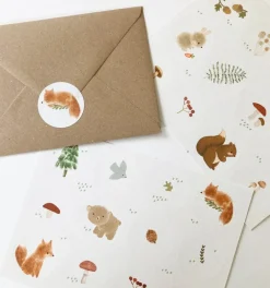 Cottontails Baby Stickers & Stationery|Craft & Stickers|Handmade Paper stickers - White Woodland