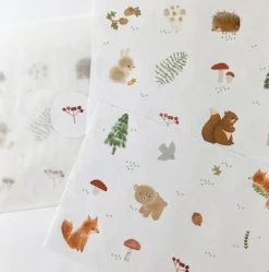 Cottontails Baby Stickers & Stationery|Craft & Stickers|Handmade Paper stickers - White Woodland