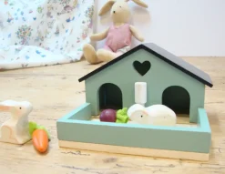 Cottontails Baby Wooden Toys|Wooden Bunnies|Little Wooden Bunny House