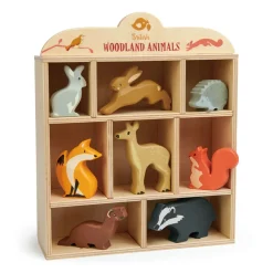 Cottontails Baby Wooden Toys|Little wooden woodland animal collection - 8 animals and shelf