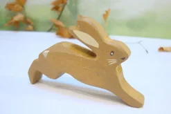 Cottontails Baby Wooden Bunnies|Wooden Toys|Little wooden woodland animal - leaping hare