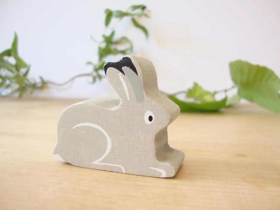 Cottontails Baby Wooden Bunnies|Wooden Toys|Little wooden woodland animal - snow hare