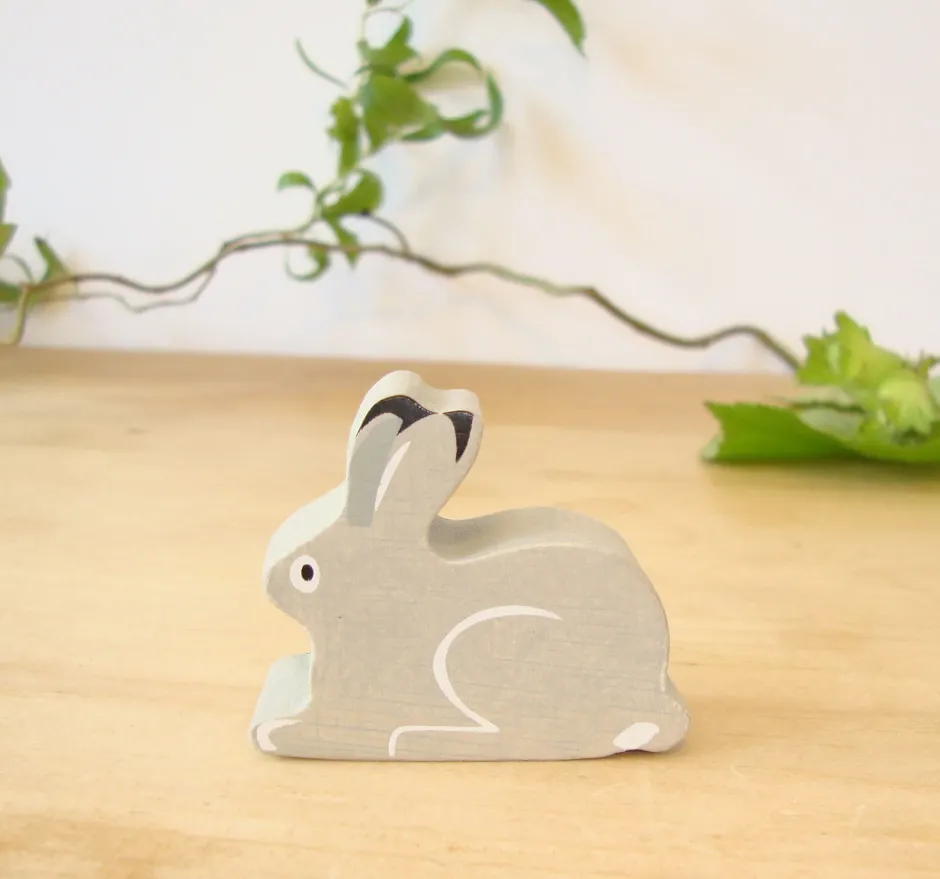Cottontails Baby Wooden Bunnies|Wooden Toys|Little wooden woodland animal - snow hare