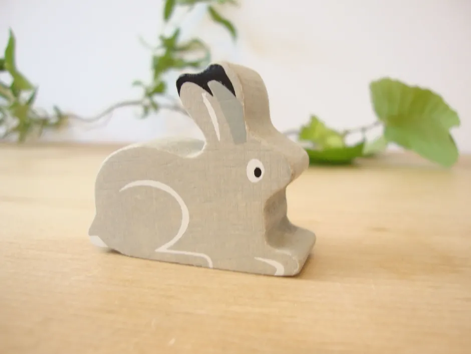 Cottontails Baby Wooden Bunnies|Wooden Toys|Little wooden woodland animal - snow hare