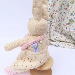 Cottontails Baby Soft Toy Bunnies|Mother Rabbit and Baby - hand knitted organic cotton