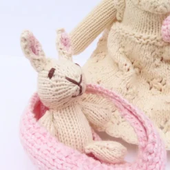 Cottontails Baby Soft Toy Bunnies|Mother Rabbit and Baby - hand knitted organic cotton