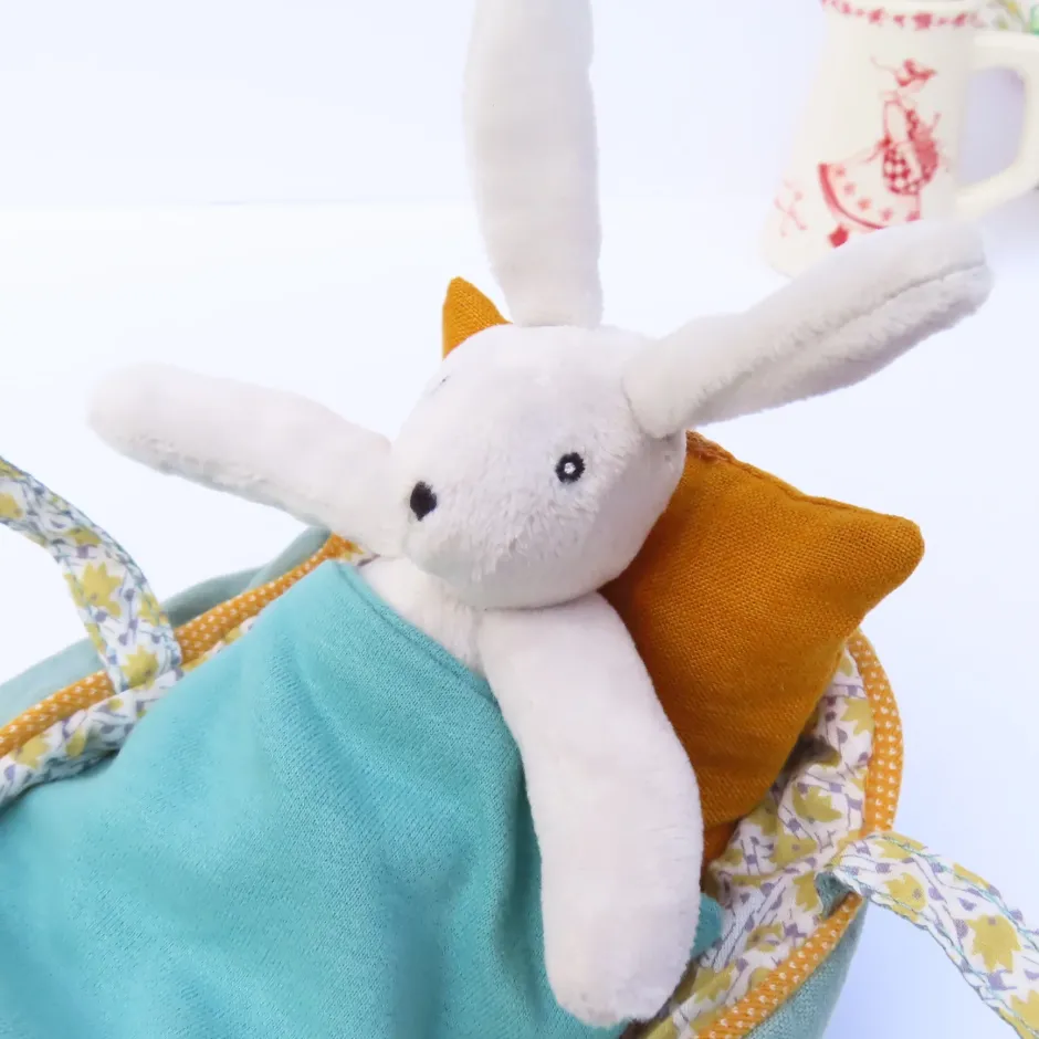 Cottontails Baby Baby Soft Toys|Soft Toys|Moulin Roty Bunny in a Carry Cot