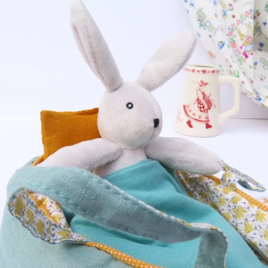 Cottontails Baby Baby Soft Toys|Soft Toys|Moulin Roty Bunny in a Carry Cot