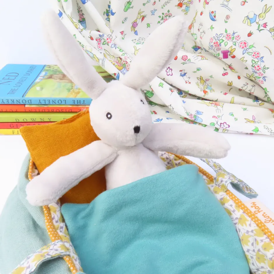 Cottontails Baby Baby Soft Toys|Soft Toys|Moulin Roty Bunny in a Carry Cot