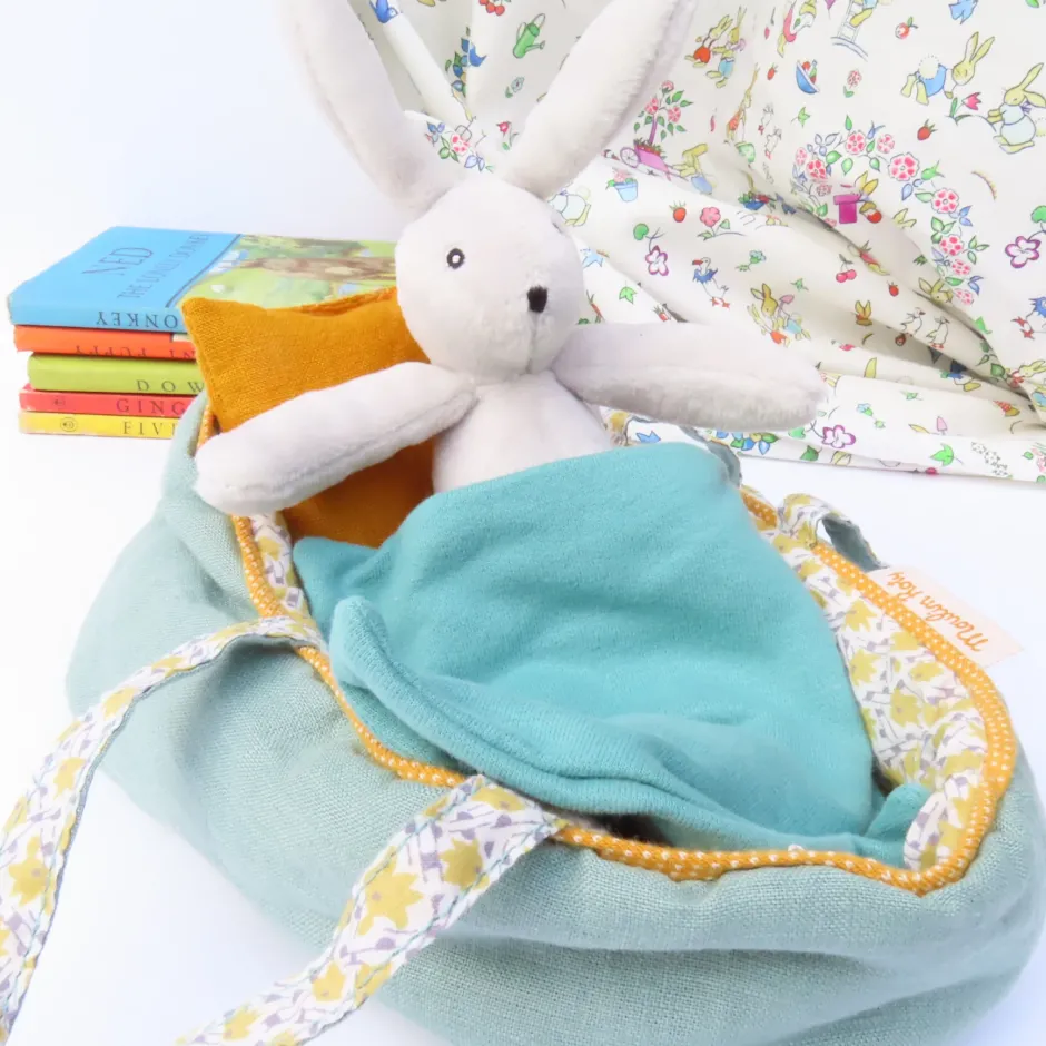Cottontails Baby Baby Soft Toys|Soft Toys|Moulin Roty Bunny in a Carry Cot