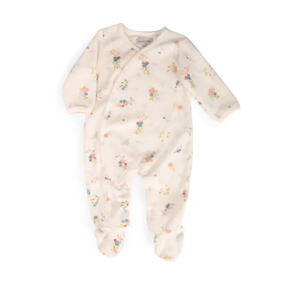 Cottontails Baby Clothing & Nursery|Moulin Roty Floral Baby Sleepsuit - 1 month