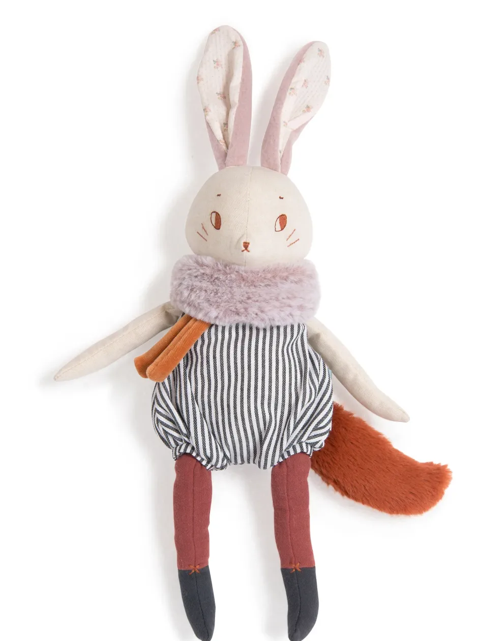 Cottontails Baby Bunnies For Babies|Baby Soft Toys|Moulin Roty Plume the large rabbit