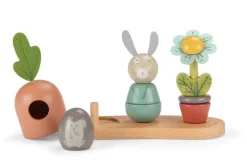 Cottontails Baby Wooden Bunnies|Wooden Toys|Moulin Roty Three Rabbits Wooden Stacking Toy