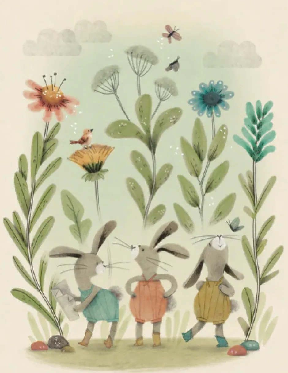 Cottontails Baby Wooden Bunnies|Wooden Toys|Moulin Roty Three Rabbits Musical Jewellery Box