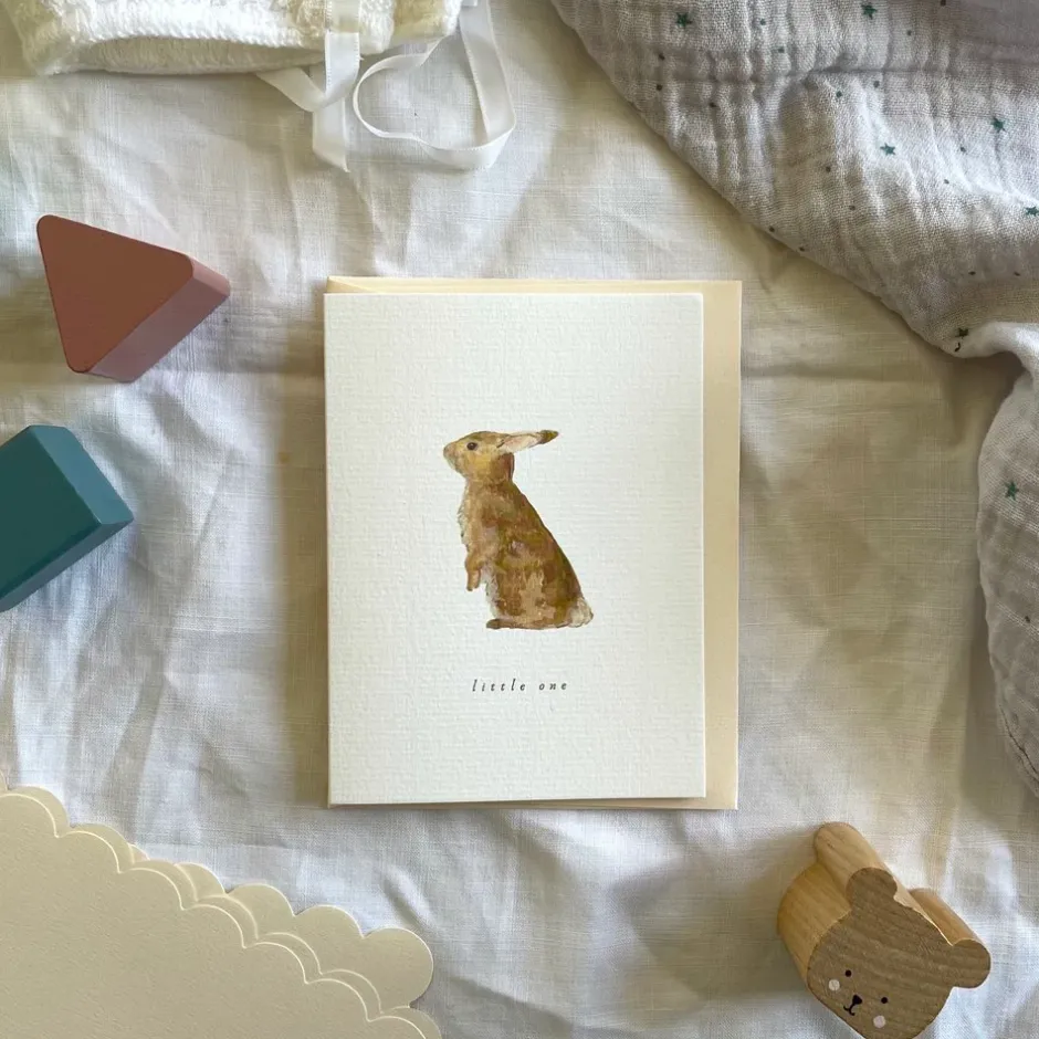 Cottontails Baby Cards|Bunny Cards & Stationery|Petite bunny card 'Little One'