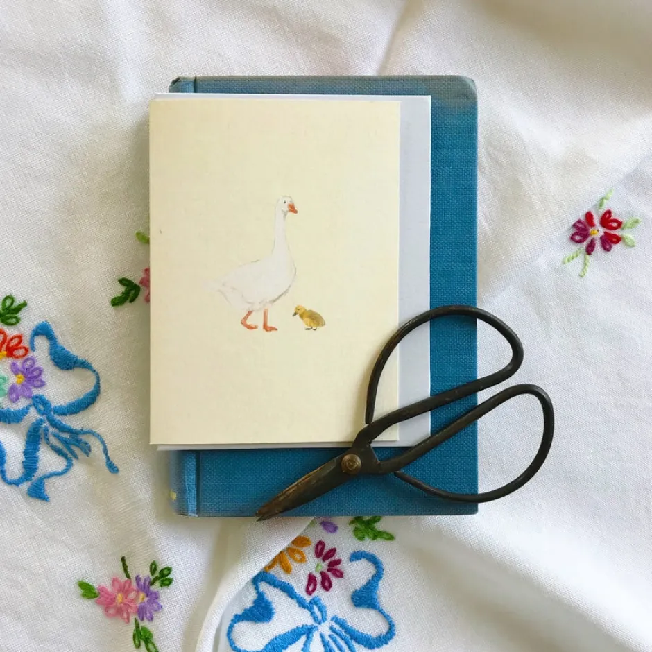 Cottontails Baby Cards|Petite goose & gosling card