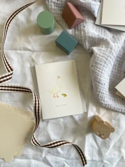 Cottontails Baby Cards|Petite goose & gosling card 'New Baby'