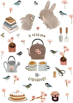 Cottontails Baby Cards|Bunny Cards & Stationery|Postcard & Envelope - Bunny Teatime