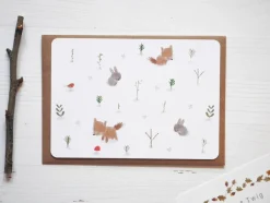 Cottontails Baby Cards|Bunny Cards & Stationery|Postcard & Envelope - Fox & Bunny Woodland