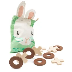 Cottontails Baby Wooden Bunnies|Wooden Toys|Tender Leaf Wooden Toy - Bunny Tic Tac Toe