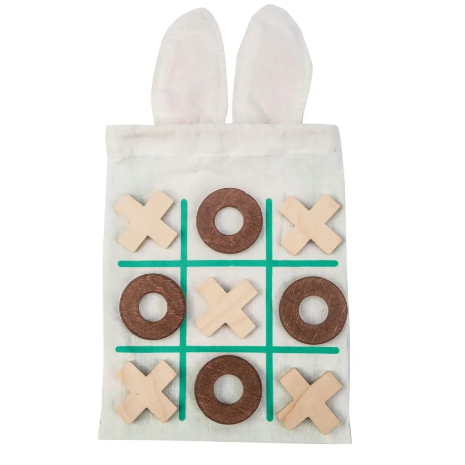 Cottontails Baby Wooden Bunnies|Wooden Toys|Tender Leaf Wooden Toy - Bunny Tic Tac Toe