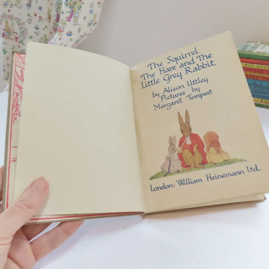 Cottontails Baby Vintage|Vintage Bunnies|VINTAGE book - The Squirrel The Hare and The Little Grey Rabbit (1945)