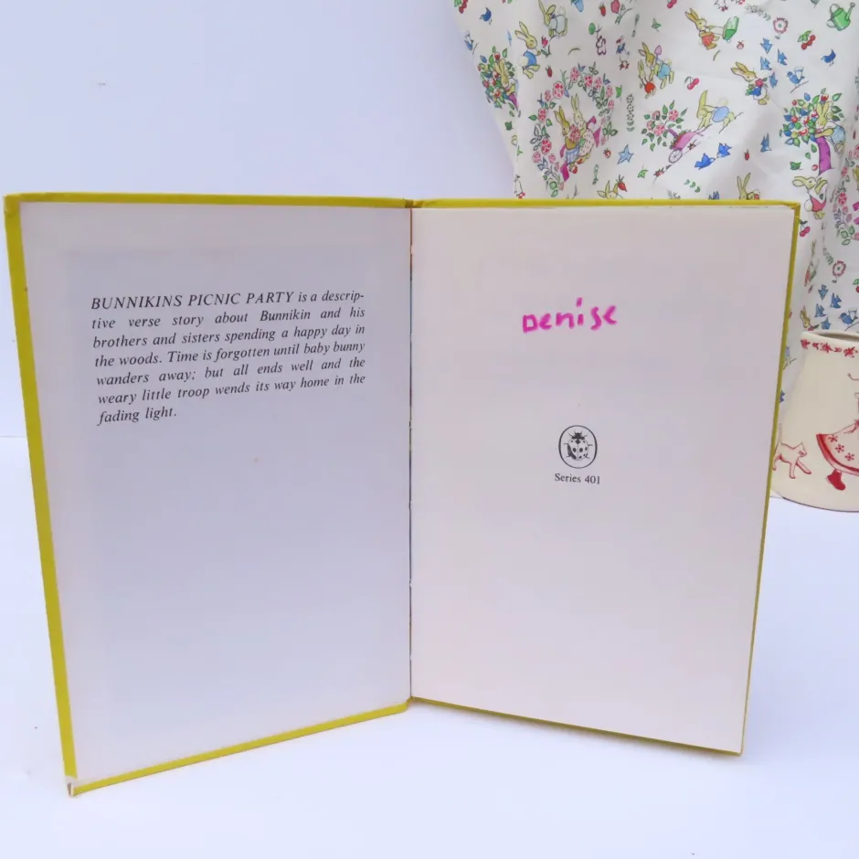 Cottontails Baby Vintage|Vintage Bunnies|VINTAGE Ladybird book - Bunnikin's Picnic Party (1971)
