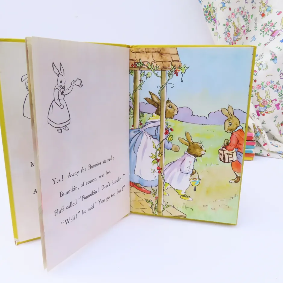 Cottontails Baby Vintage|Vintage Bunnies|VINTAGE Ladybird book - Bunnikin's Picnic Party (1971)