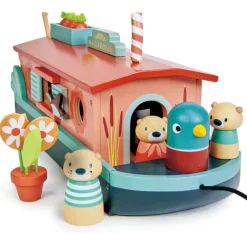 Cottontails Baby Wooden Toys|Wooden Canal Boat Otters